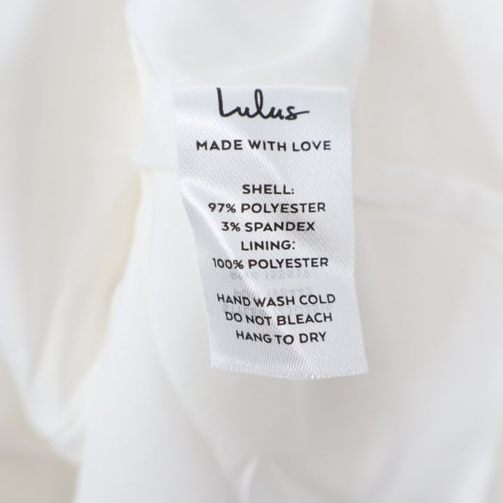 Lulus Sheath Dress Womens XL White Stretch Long Sleeve Round Neck Pullover