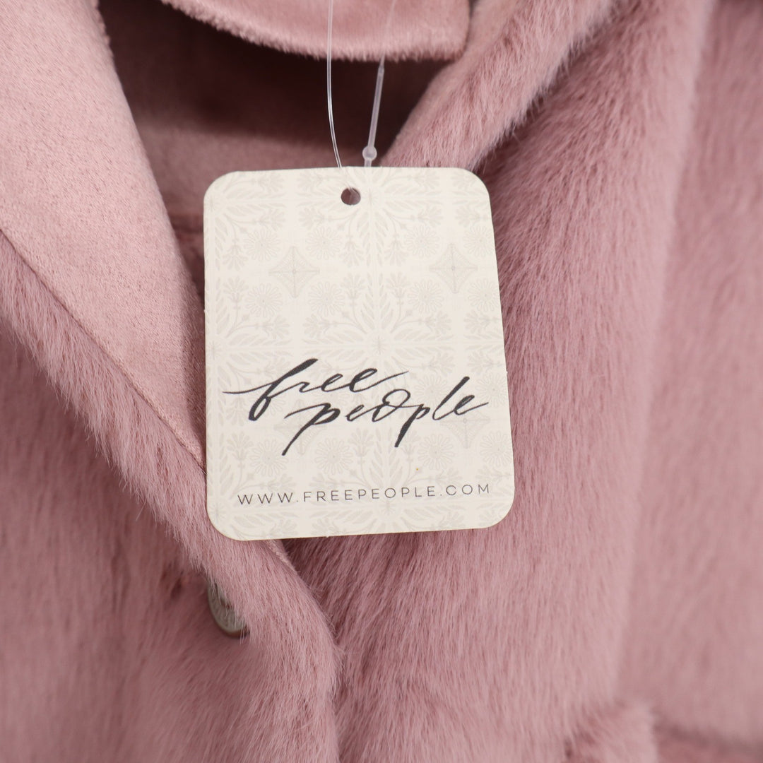 Free People Jacket Women's XS We The Free Mauve Faux Fur Plush NEW