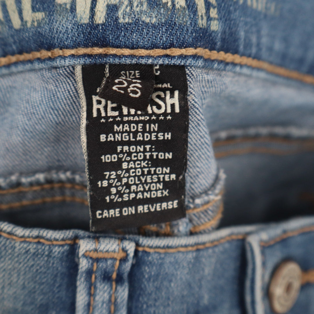 Rewash Womens High Rise Distressed Denim Joggers Blue Size 26 Ripped Utility