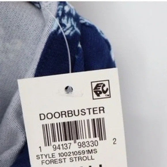 Charter Club Intimates Mens Navy Blue Floral Soft Knit Long Sleeve Sleepshirt M