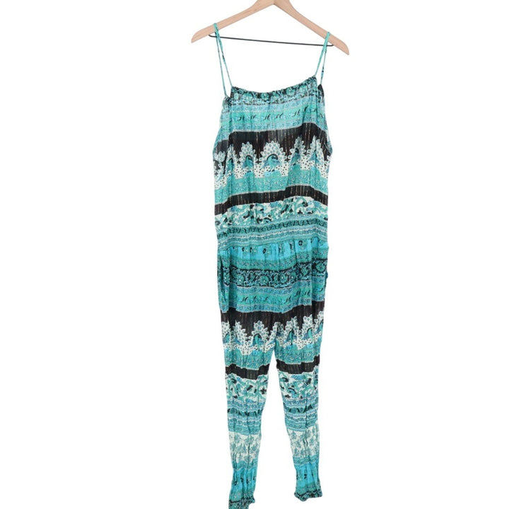 Calypso St Barth Jumpsuit XS Blue Black Paisley Print Spaghetti Strap