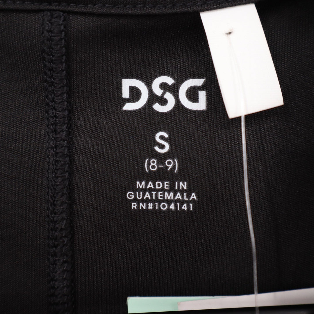 DSG Girls Movement Tee Pure Black Short Sleeve Athletic Top Small 8-9 DAG14118