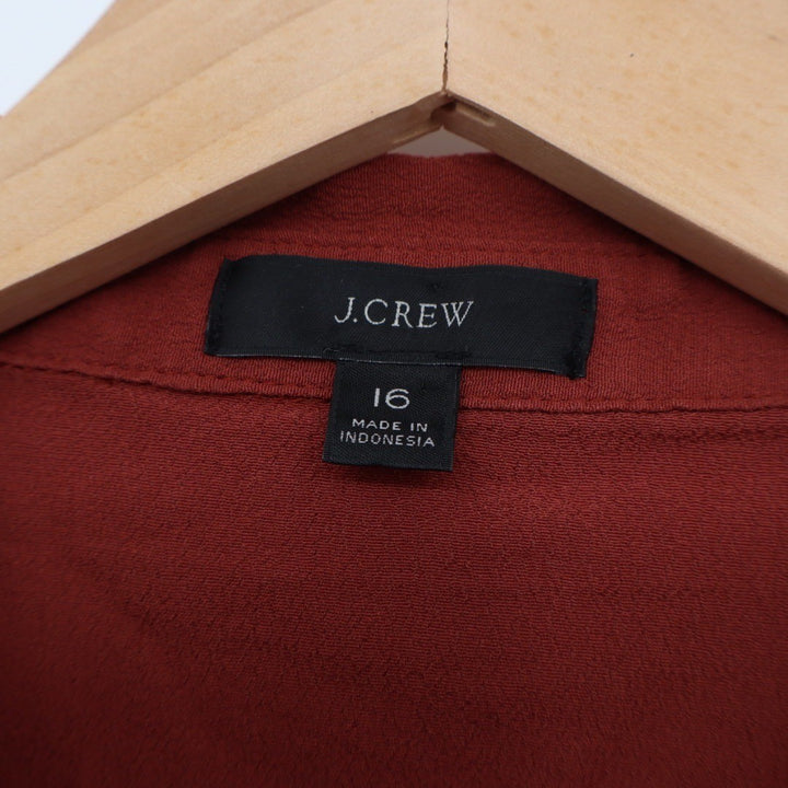 J. Crew Rust Red Linen Blend Wrap Long Sleeve Shirt Top Size 16