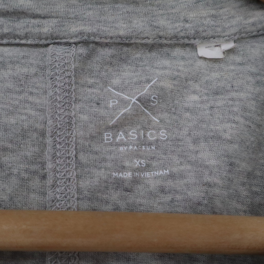 PS Basics by PacSun Heather Grey Cotton Raw Hem Seam Front Crop Top Tee XS