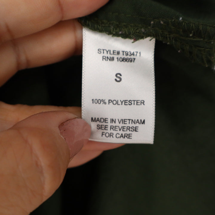 Sweet Rain Womens Forest Green 3/4 Roll Tab Sleeve V-Neck Blouse T93471 Small