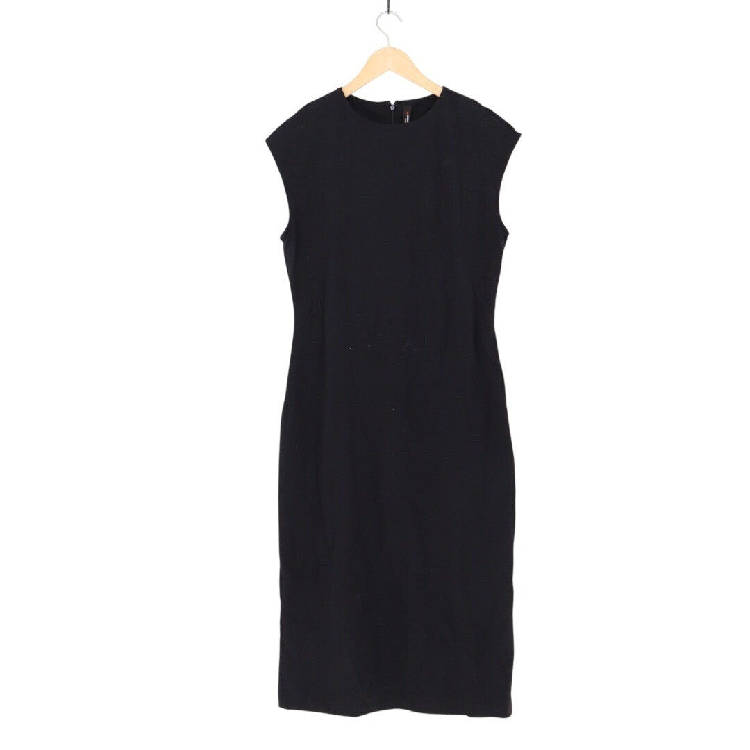 American Giant Black Sleeveless Sheath Midi Dress Size 10 Made in USA