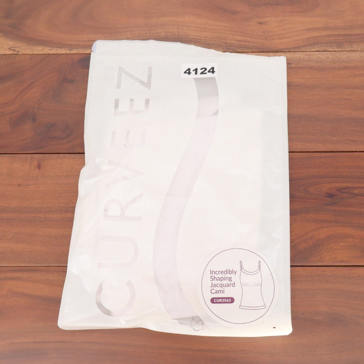 Curveez Incredibly Shaping Jacquard Cami XL White Spaghetti Straps Shapewear