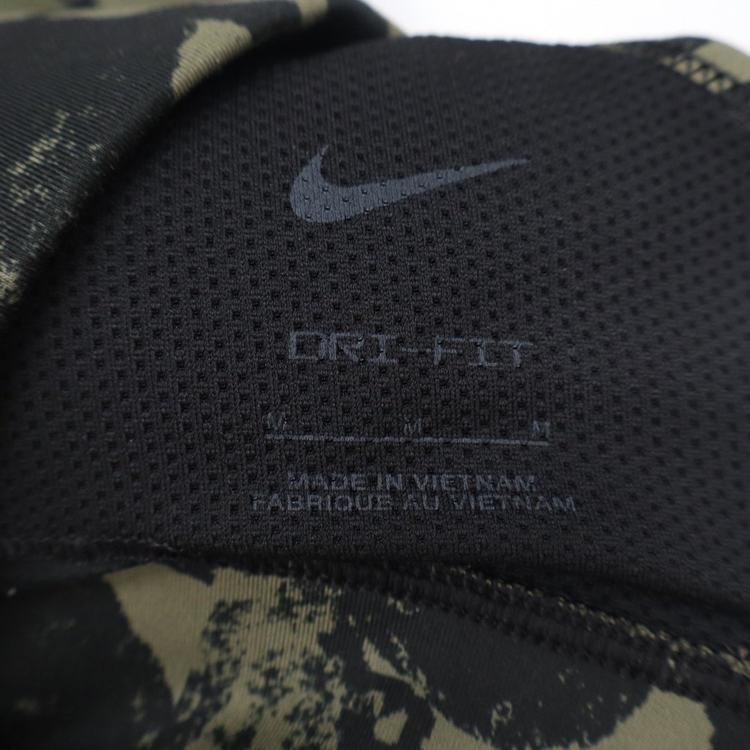 Nike Dri-FIT Indy Sports Bra Medium Olive Green Black Camo Neon Swoosh