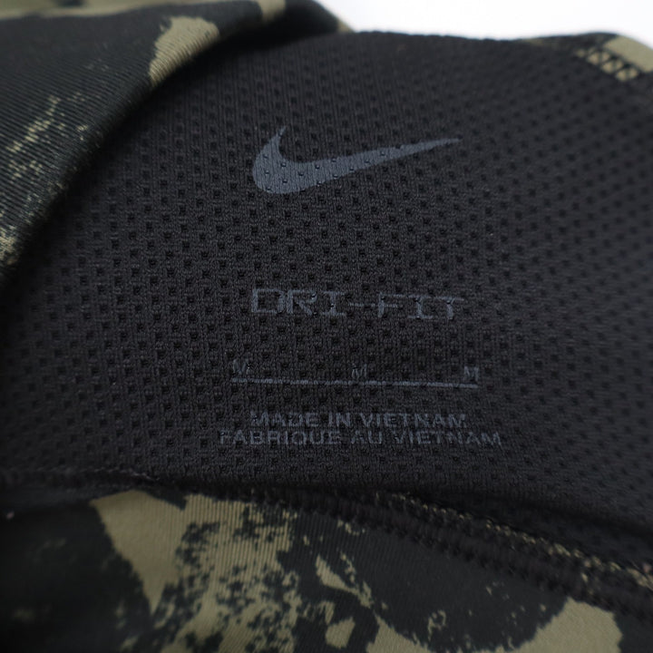 Nike Dri-FIT Indy Sports Bra Medium Olive Green Black Camo Neon Swoosh