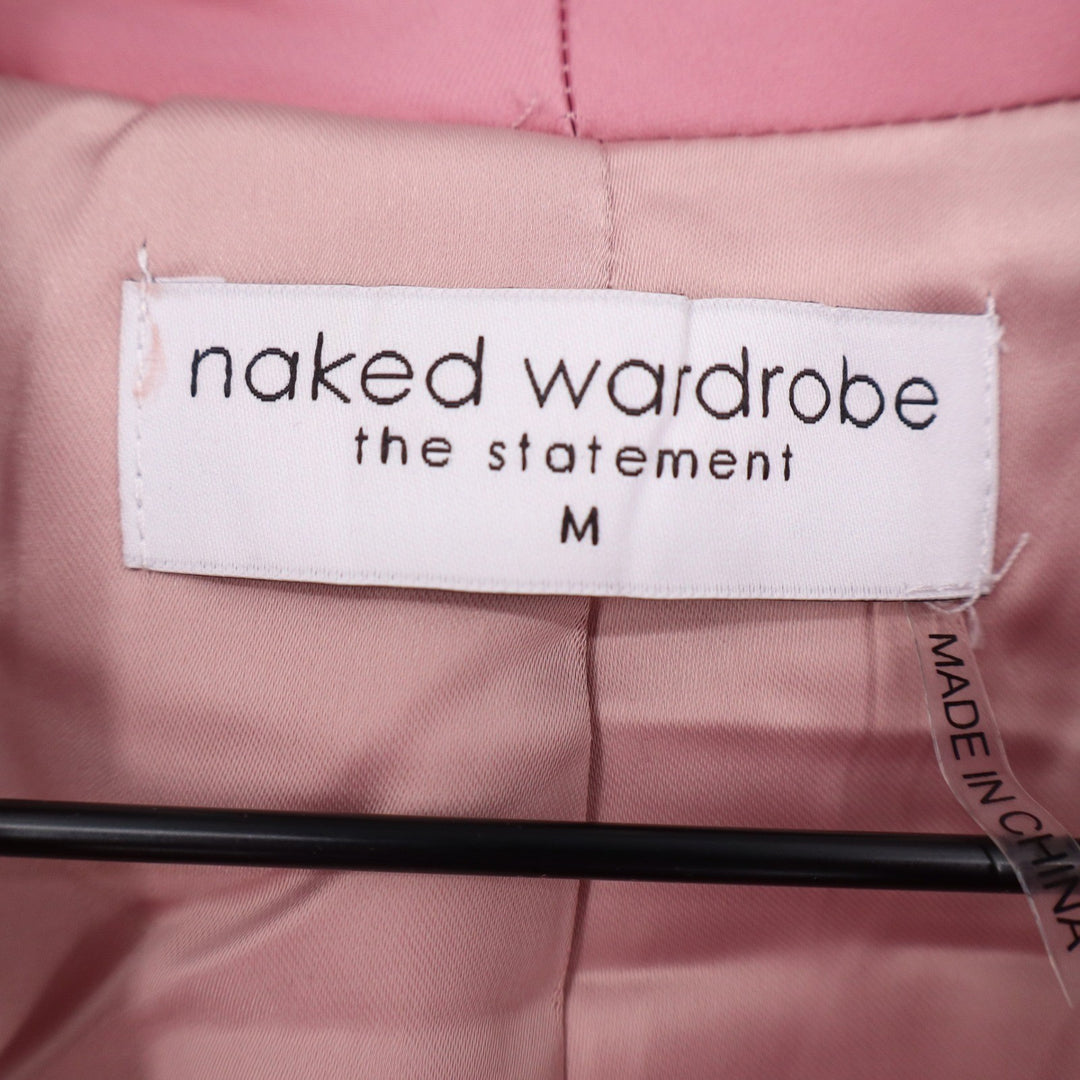 Naked Wardrobe The Statement Blush Pink Feather Trim Pearl Duster Robe M