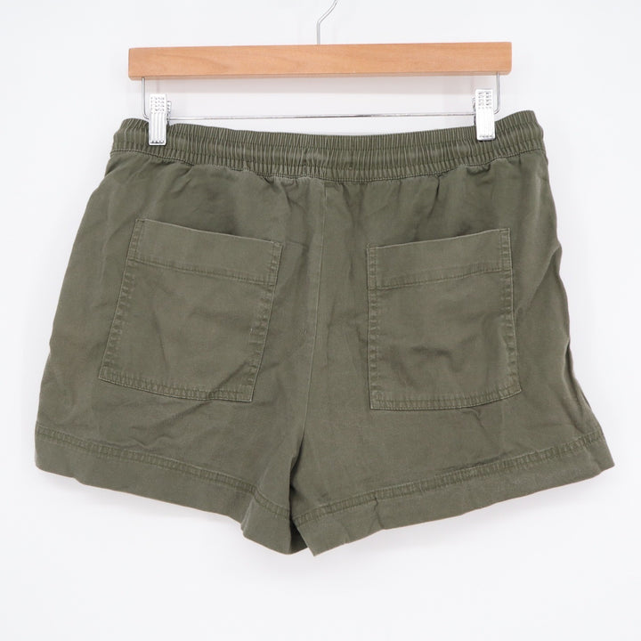 Lou & Grey Olive Green Lyocell Cotton Pull On Shorts Womens Medium Elastic Waist