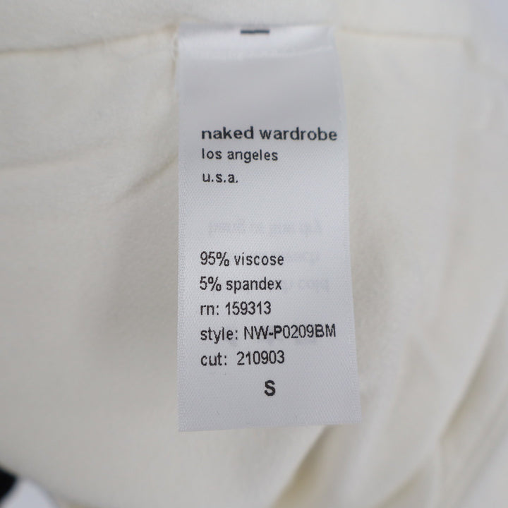 Naked Wardrobe Baby Mama Cream Biker Shorts Small Off-White