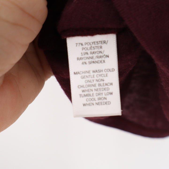 LOFT Womens Burgundy Tie Neck Sleeveless Knit Top V-Neck Solid Maroon Small