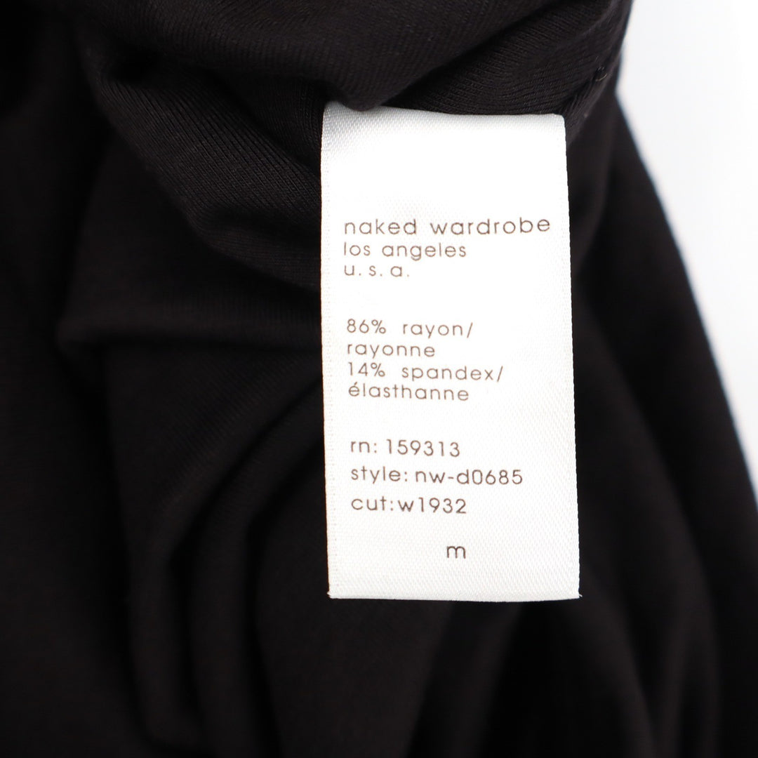 Naked Wardrobe Black Asymmetrical One Sleeve Cold Shoulder Mini Dress M