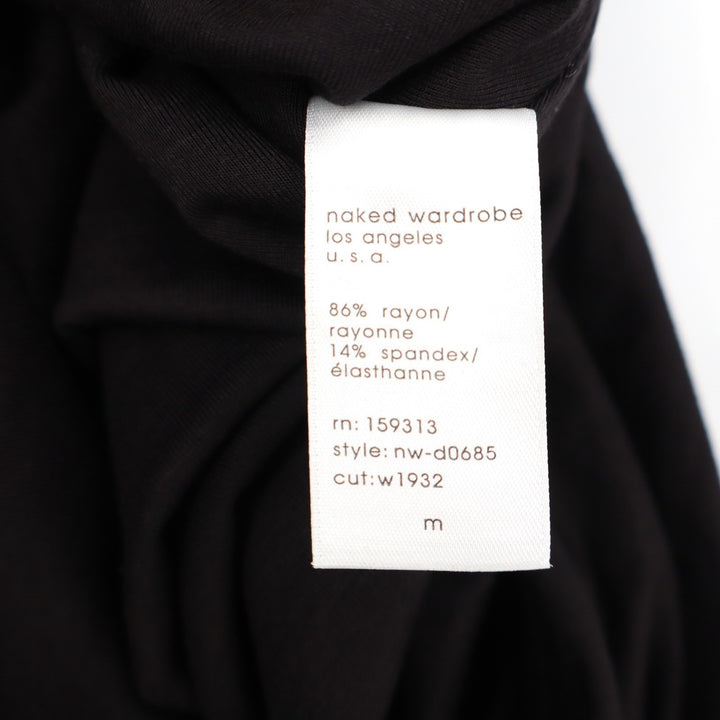 Naked Wardrobe Black Asymmetrical One Sleeve Cold Shoulder Mini Dress M