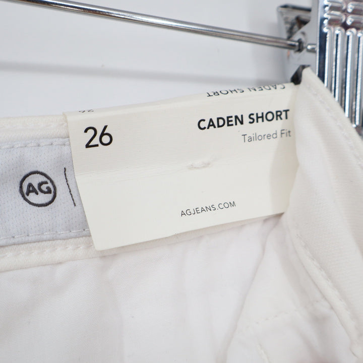 AG Shorts Womens 26 Caden Short Tailored Fit White Italian Fabric NEW