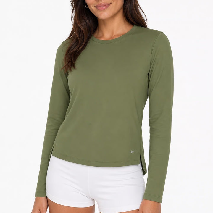 Nike Therma-FIT Womens Long Sleeve Training Top Olive Green Small NWT