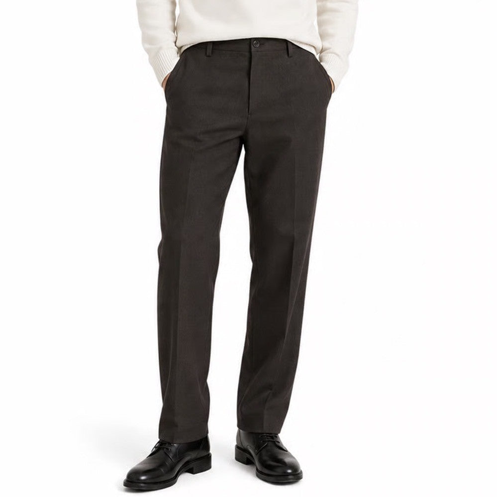 Dockers Mens Classic Fit Brown Heathered Straight Leg Dress Pants 34x32