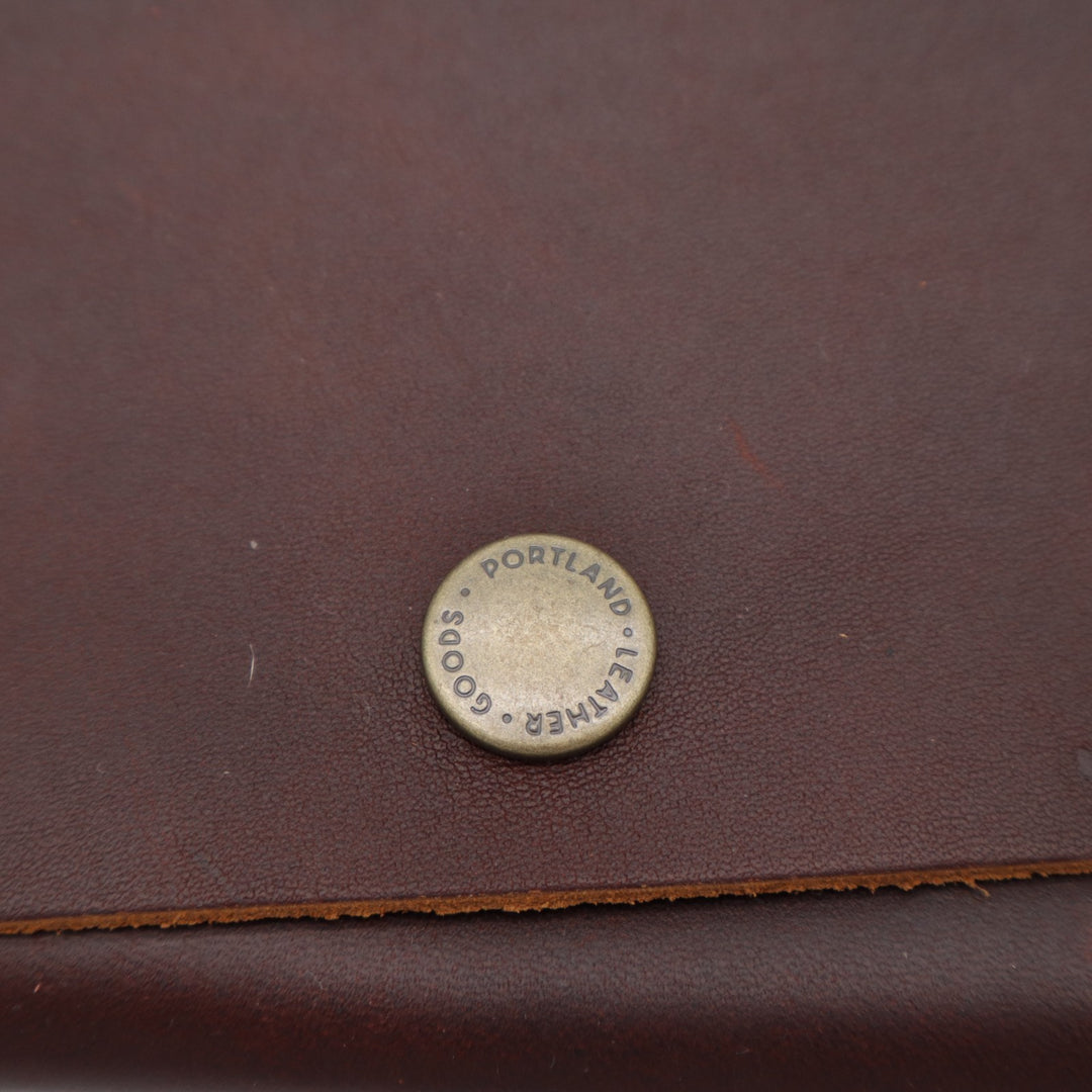 Portland Leather Goods Rancher Womens Tri-Fold Wallet Brown Leather 3 Card Slots