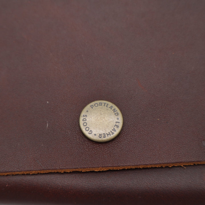 Portland Leather Goods Rancher Womens Tri-Fold Wallet Brown Leather 3 Card Slots
