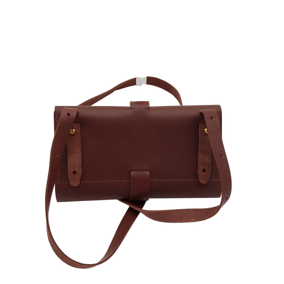 Urban Southern Brown Leather Crossbody Belt Bag Envelope Clutch Handcrafted