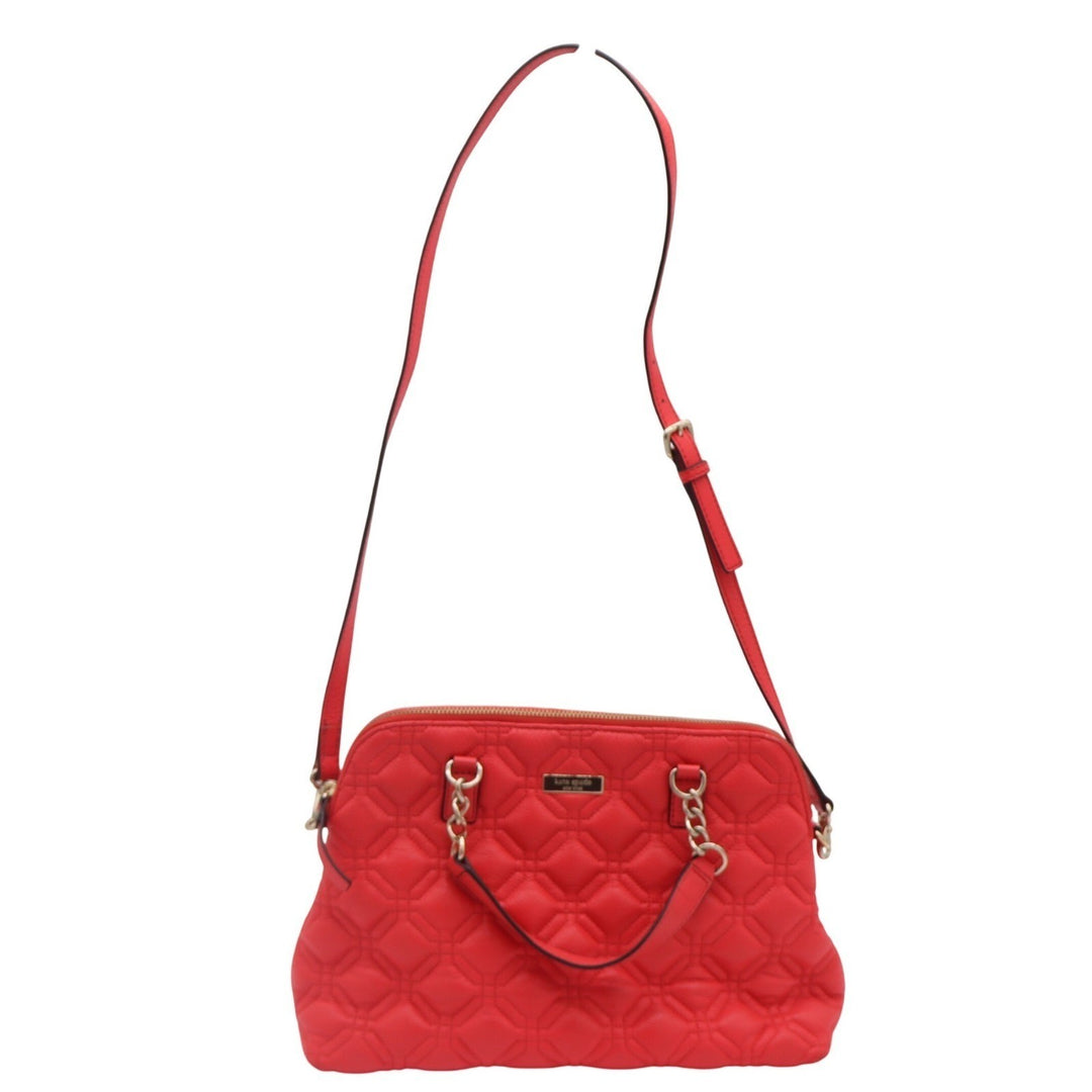 Kate Spade Red Quilted Leather Satchel Crossbody Bag