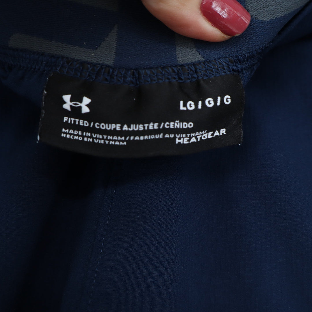 Under Armour Shorts Mens Large HeatGear Fitted Navy Blue Perforated Excellent
