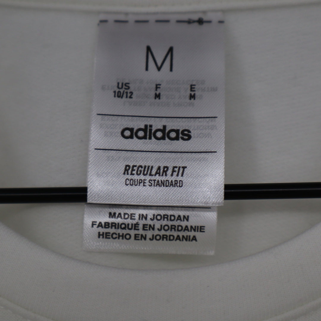 Adidas Womens Training Sweatshirt Off White Regular Fit Size M New