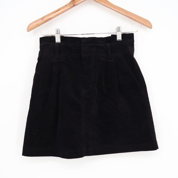 Forever 21 Womens Black Corduroy High Waisted Mini Skirt Size S Pleated