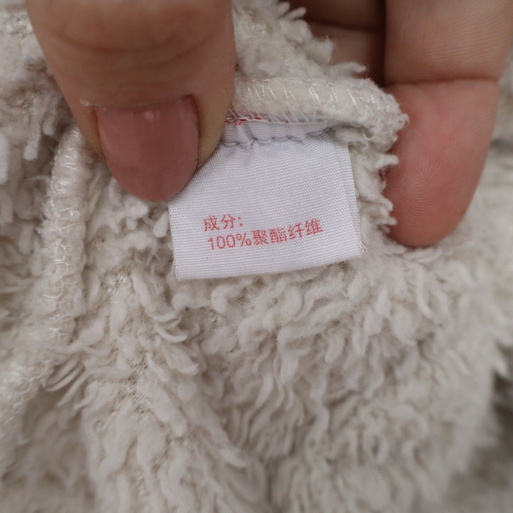 Unbranded Sherpa Fleece Cherry Cardigan Cream 3D Crochet Fruit Applique Jacket