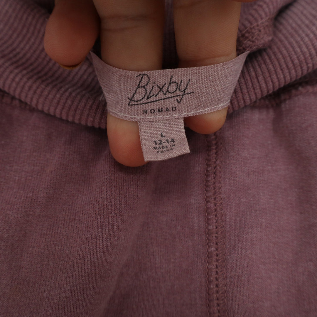 Bixby Nomad Womens Cargo Jogger Pants Dusty Rose Mauve Cotton Blend Size L 12-14