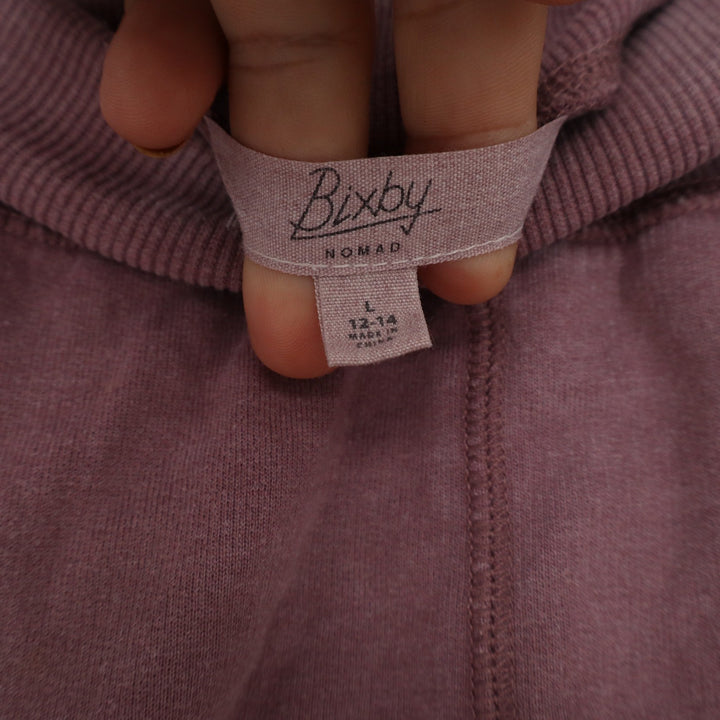 Bixby Nomad Womens Cargo Jogger Pants Dusty Rose Mauve Cotton Blend Size L 12-14