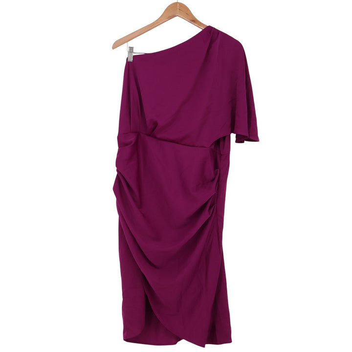 Unbranded Dress Womens XXL Fuchsia One Shoulder Ruched Draped Excellent