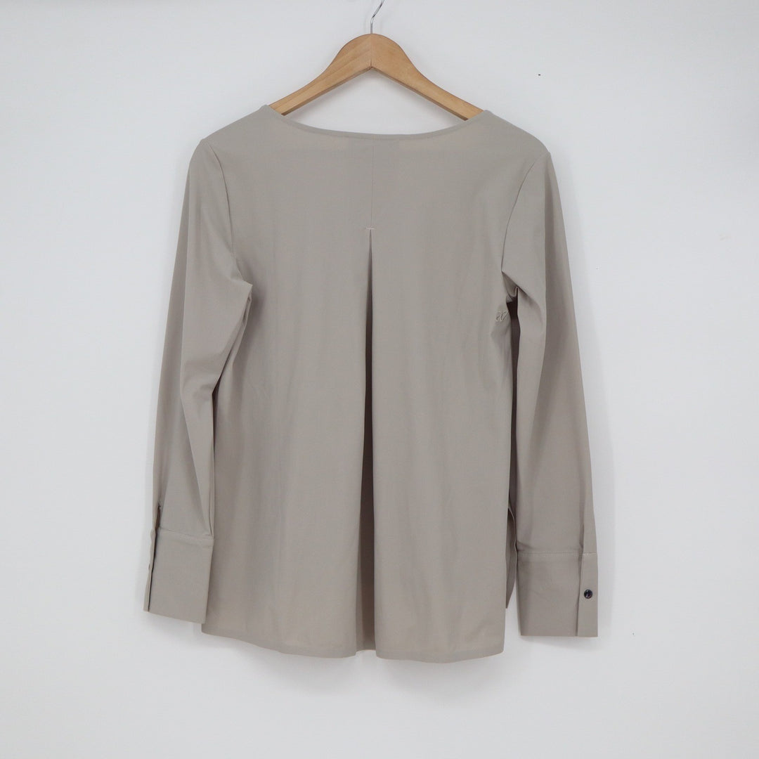 Aday Something Tailored V-Neck Top Oyster Taupe Womens XS