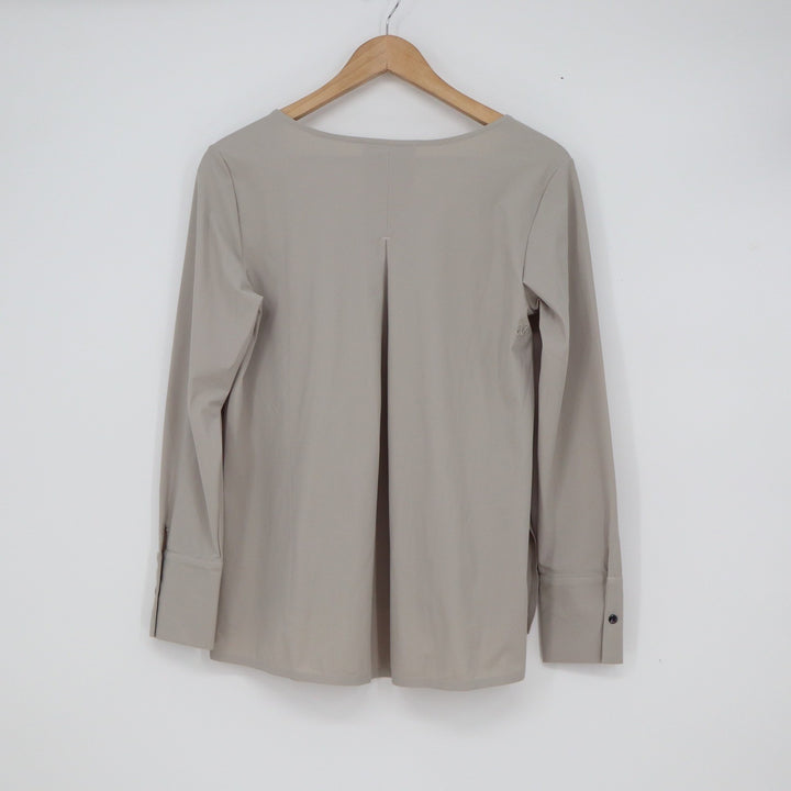 Aday Something Tailored V-Neck Top Oyster Taupe Womens XS