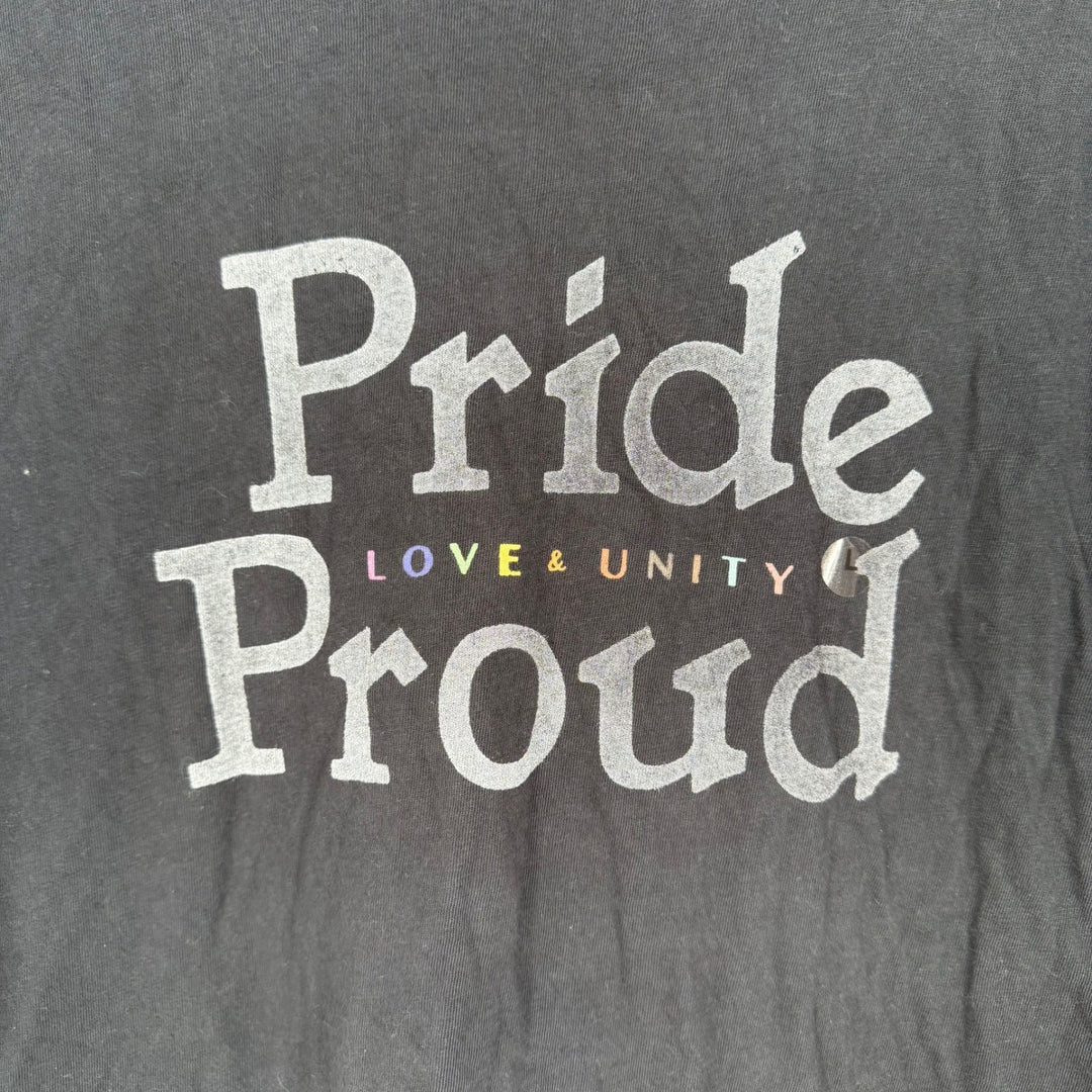 American Eagle Pride Proud Love & Unity Black Graphic T-Shirt Size L