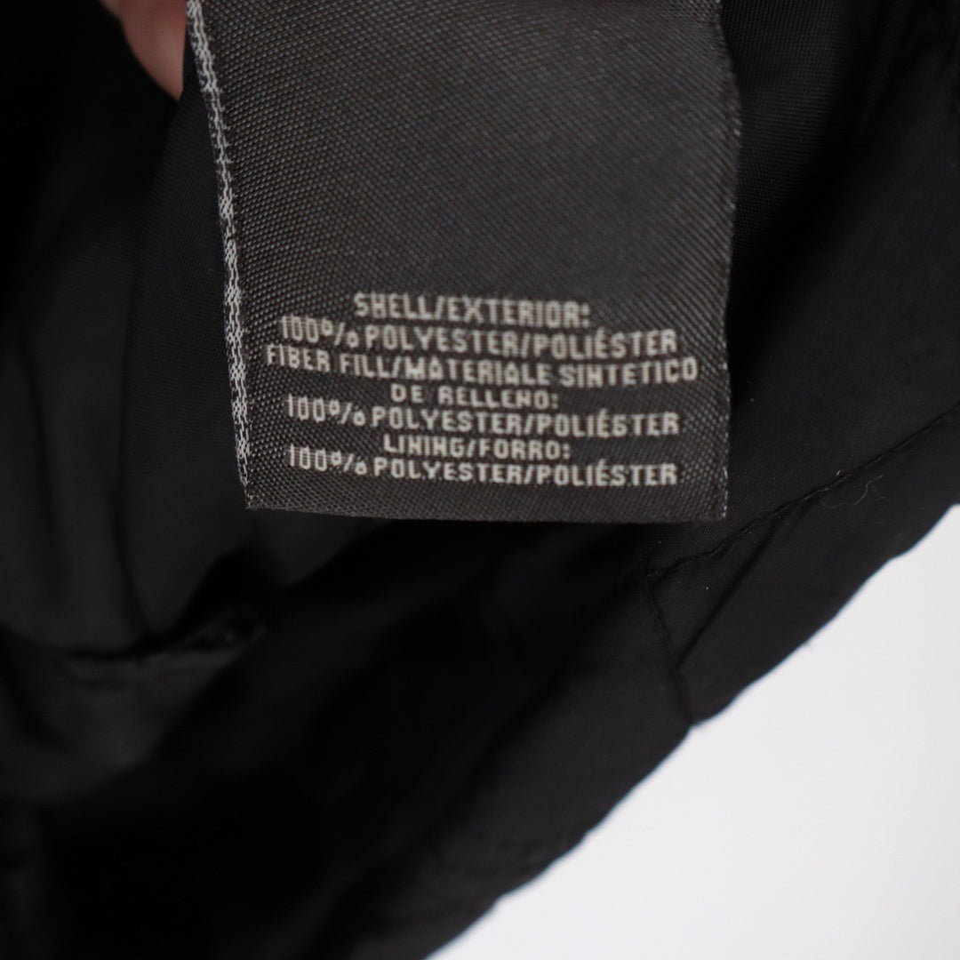 Covington Womens Black Quilted Longline Parka Jacket Snap Front Mock Neck Size L