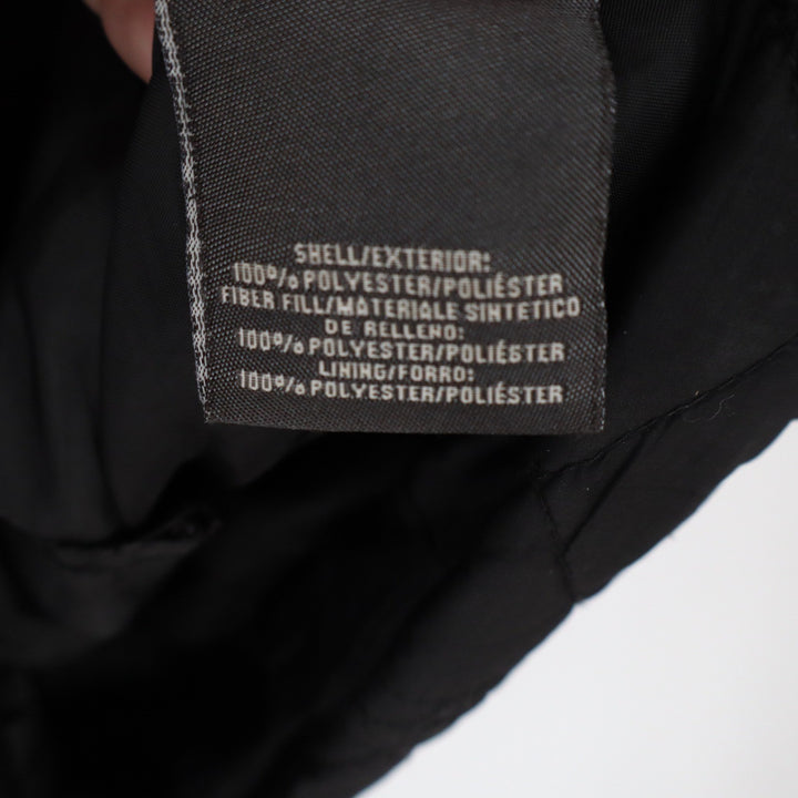 Covington Womens Black Quilted Longline Parka Jacket Snap Front Mock Neck Size L