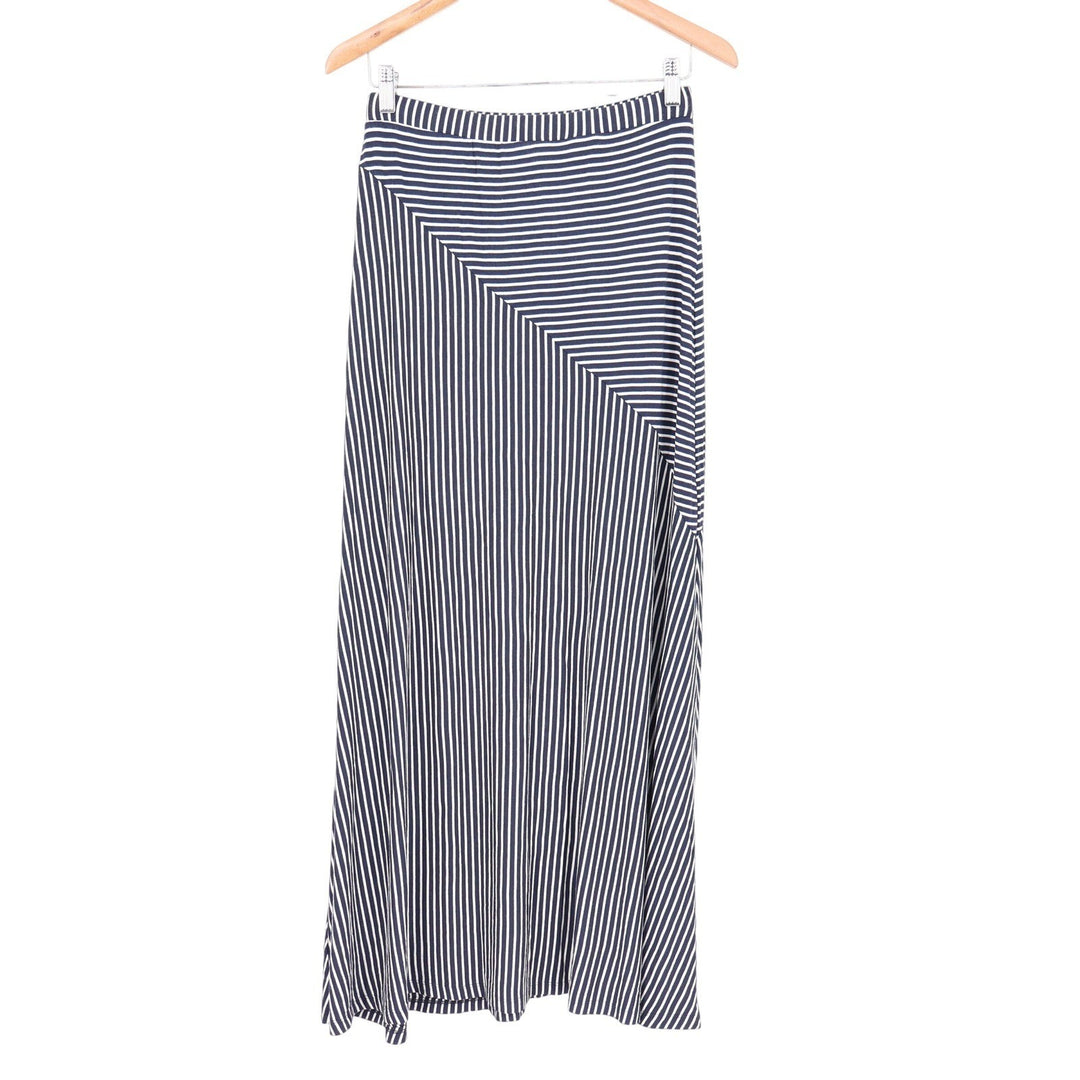 Style & Co Womens Navy White Spliced Stripe Maxi Skirt XS