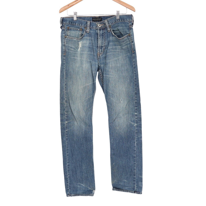 Bullhead Denim Co. Straight Jeans Mens 32x34 Blue Medium Wash Cotton Whiskered