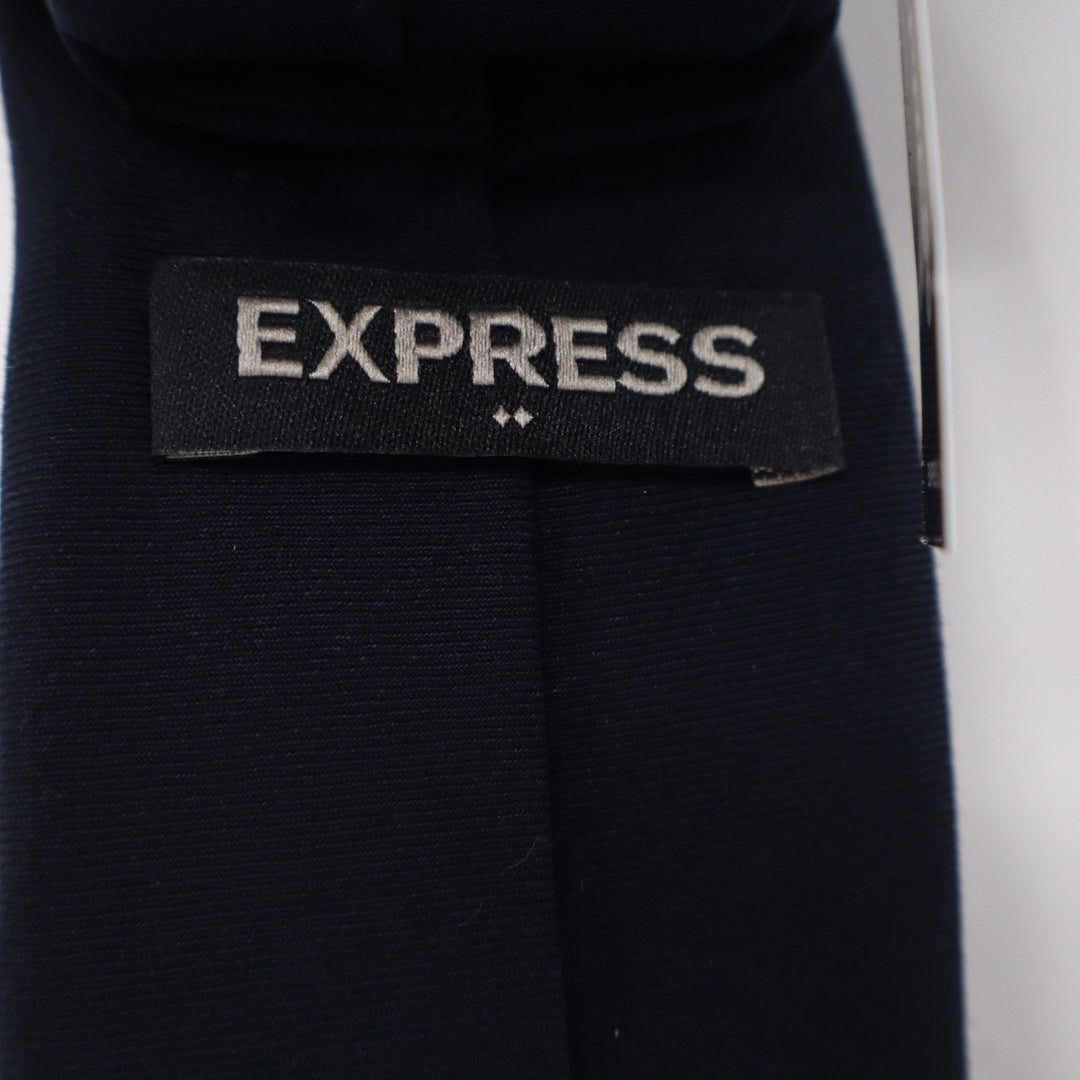 Express Mens Navy Blue Solid Slim Necktie Formal Business New