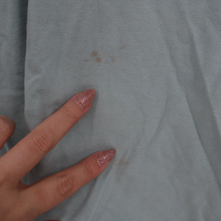 Long Sleeve Henley Shirt Size L Light Blue Cotton Blend Buttons