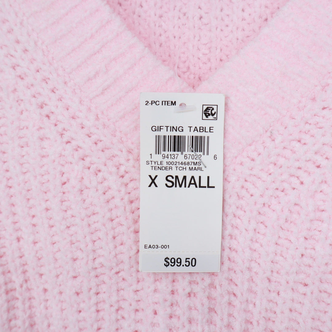 State of Day Intimates Pink Chenille Knit 2PC Lounge Set XS