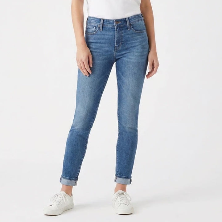 Lucky Brand Jeans Women's 8/29 Blue Denim Cotton Stretch Raw Hem Skinny Leg