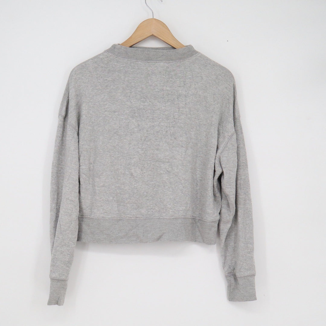 Urban Outfitters Womens Small Heather Grey Cropped Crew Neck Sweatshirt Pullover