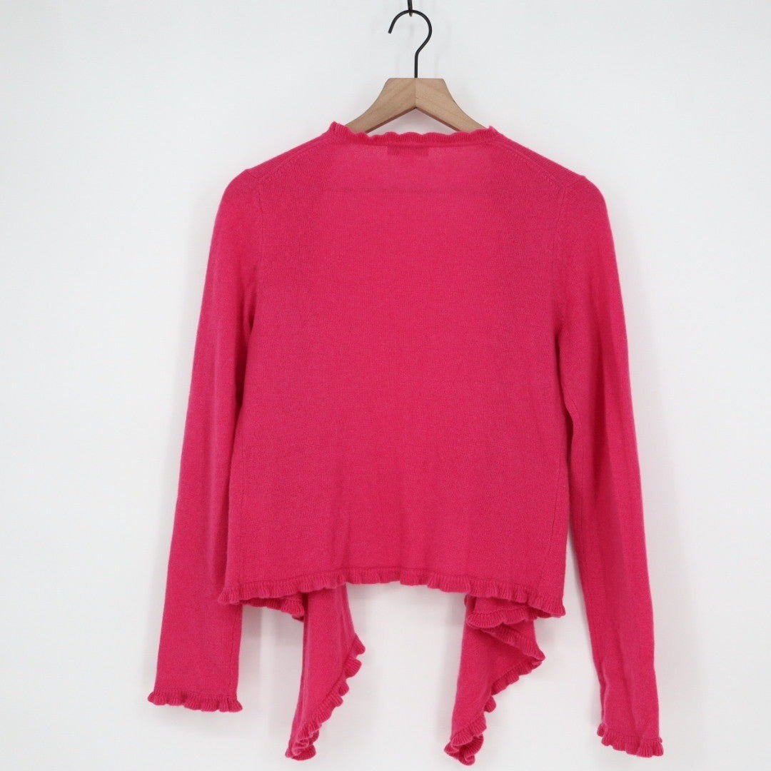 Garnet Hill Pink Cashmere Waterfall Cardigan Sweater Size S