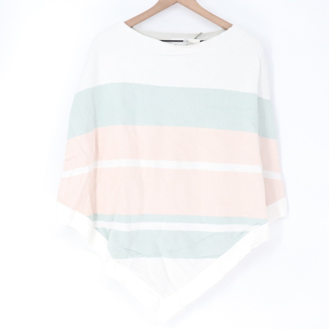 Barefoot Dreams CozyChic Ultra Lite Ocean Breeze Poncho Womens OS Multi Striped