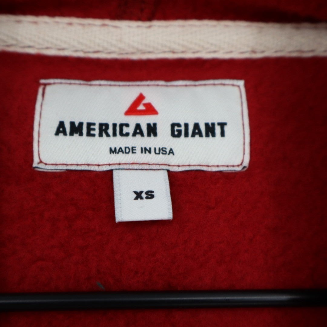 American Giant Midweight Hoodie Women's XS Red Cotton Kangaroo Pocket Fleece