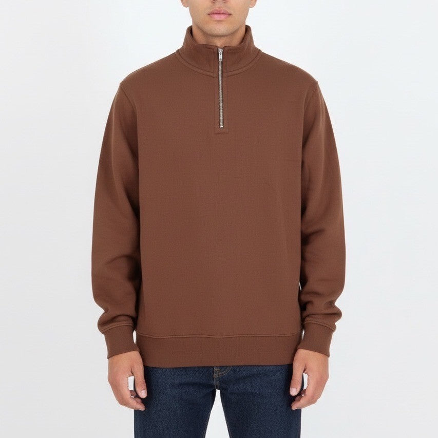 American Giant Carolina Quarter Zip Sweatshirt Mens 2XL Brown Ribbed Classic Fit