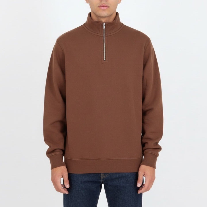 American Giant Carolina Quarter Zip Sweatshirt Mens 2XL Brown Ribbed Classic Fit